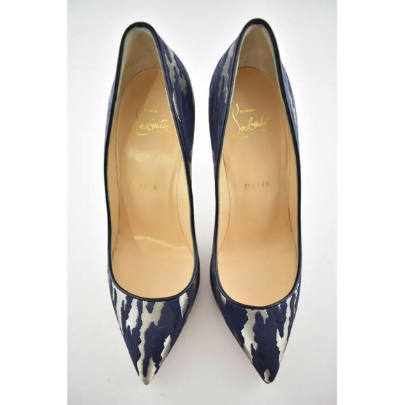 Christian Louboutin Pigalle Follies 100 Blue Camo JQ Camouloubi Heel Pump 36.5 - Picture 7 of 12